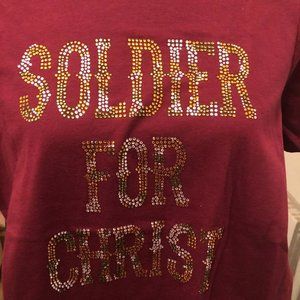 SOLDIER FOR CHRIST Bling Tee Sz M